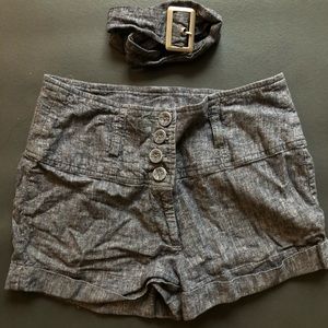 Gray high waisted shorts